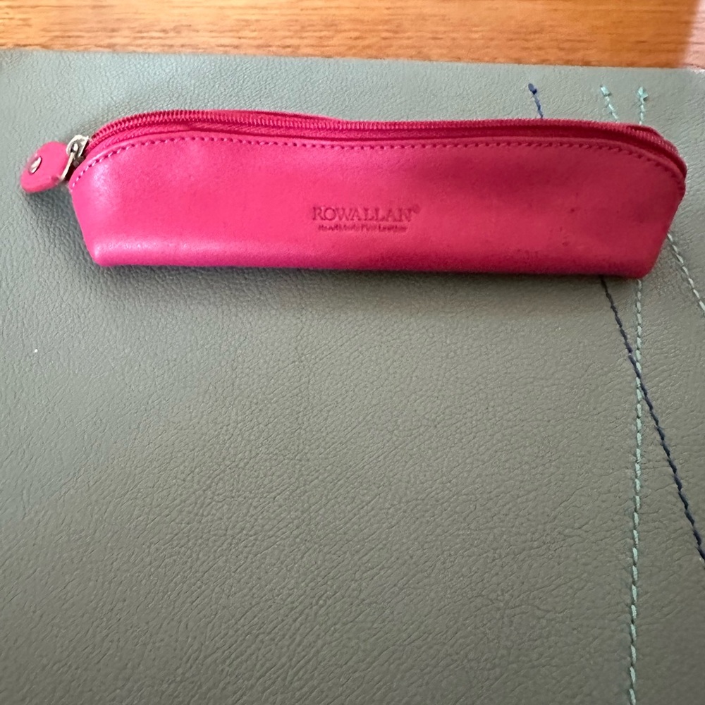 Rowallan Red Leather Pencil Case/Pouch NWOT